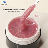 HEMA & TPO FREE Platinum Flower Gel Builder Colored Dry Flower Nail Extension Gel 15ML Builder Nail Gel Varnishes Custom Logo