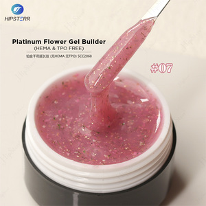HEMA & TPO FREE Platinum Flower Gel Builder Colored Dry Flower Nail Extension Gel 15ML Builder Nail Gel Varnishes Custom Logo - Product Image 6