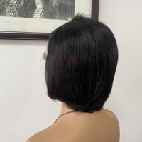 Perruque Bob Lace Front 13x4, Courte et Droite, en Cheveux Humains, avec Bandeau, Coupe Pixie Africaine Sans Colle pour Femmes