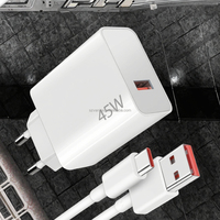 Cocok untuk Pengisi Daya Xiaomi 45W  Colokan EU/US  Port USB  Pengisian Super Cepat  Kabel Data Retractable  Pengisian Cepat  Adaptor Daya