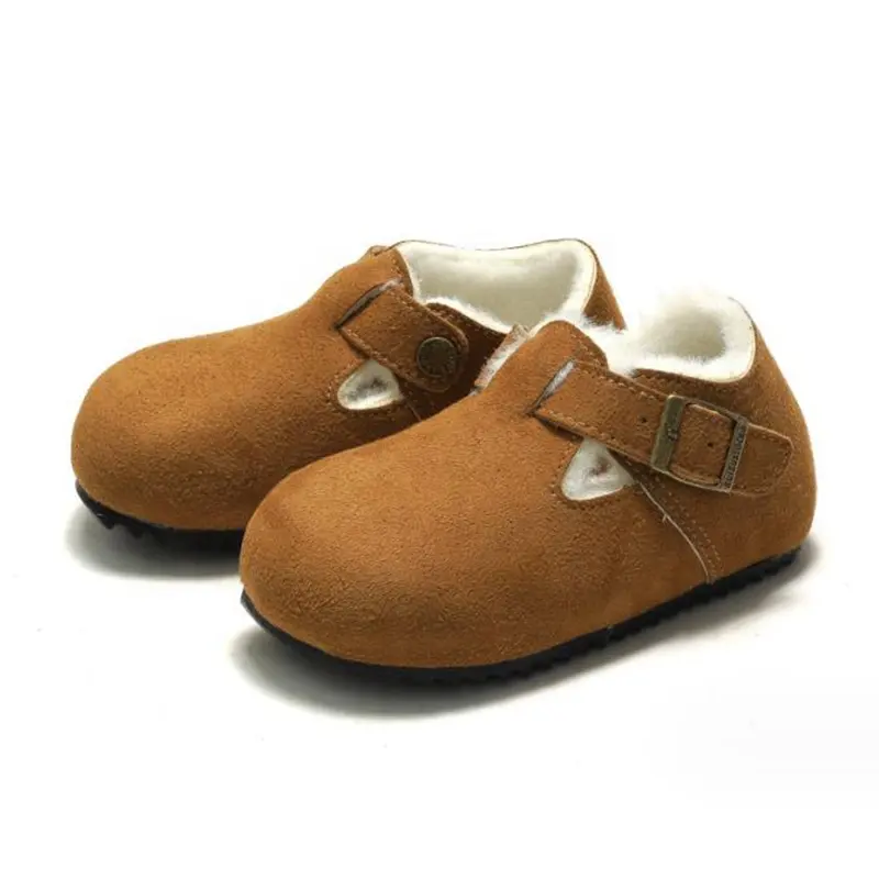 Scarpe casual in sughero per bambini invernali scarpe calde in cotone da bambino scarpe da esterno antiscivolo da ragazza stivali in pelle