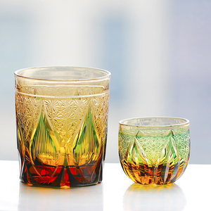 Vaso de whisky estilo Edo Kiriko hecho a mano, verde, 240 ml, con cubierta de cristal, vasos de chupito de sake de 60 ml para regalos - Product Image 2
