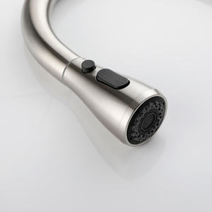 Grifo de Cocina Clásico DB de un Solo Grifo con Caño Alto Extraíble, Acero Inoxidable, Níquel Cepillado, Montaje en Encimera, 1 Agujero, Diseño Moderno - Product Image 3