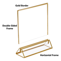 Supports de Présentation Horizontaux Double Face en Acrylique Doré Moderne 4x6 pour Photos – Écologiques et Faciles à Assembler
