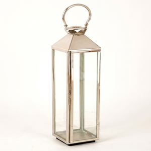 Farol de Acero Inoxidable y Vidrio, Moderno Portavelas Colgante, Elegante Decoración para Jardín, Patio y Hogar, Iluminación Ambiental - Product Image 1