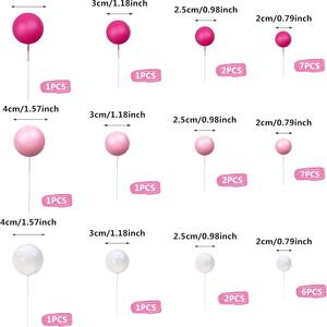32 boules de papier colorées pour la décoration de gâteaux, style européen et américain, pour les anniversaires, les mariages, les fournitures de fête, rose, blanc, pêche, festif - Product Image 5