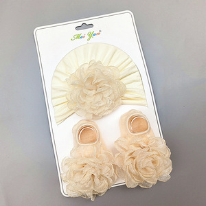 Mignon fleur décoration 0-12 <span class=keywords><strong>mois</strong></span> chapeau automne nouveau-né bébé casquette chaussettes nouveau-né hiver garçons et filles chaussettes casquette - Product Image 5