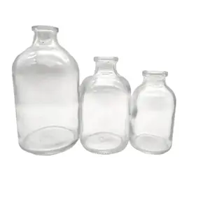 液体医療用の空の100ml250ml500ml透明琥珀色注入ガラス瓶