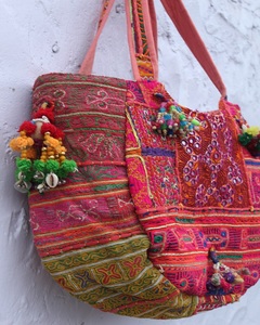Rajasthani Banjara Boho Canvas Bags with Zipper Closure Waterproof Customizable Embroidery & Mirror <b>Work</b> for Women Gifts - Product Image 3