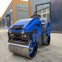 HOMACH Compacteur à rouleaux de route à double tambour de haute qualité 1200kg 1,2 tonne Compacteur hydraulique diesel avec moteur Caractéristiques complètes Petite taille