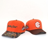 Gorro de Caza de Gamuza de 5 Paneles de Alta Calidad, Color Naranja Brillante, Bordado 3D Personalizado, Gorra de Béisbol con Visera de Camuflaje para Hombre y Mujer, Marca al por Mayor