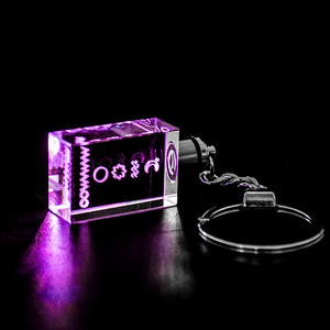 Usine directe en gros personnalisé K9 LED Sublimation 3D Laser gravé Poke <span class=keywords><strong>cristal</strong></span> <span class=keywords><strong>porte</strong></span>-clés avec boîte-cadeau - Product Image 6