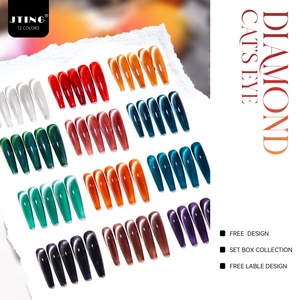 Collection de vernis gel effet œil de chat diamanté JTING, 12 couleurs, aimanté, haute qualité, réfléchissant, en promotion - Product Image 5