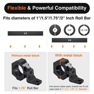 Soporte de bandera para UTV de alta resistencia, soporte ajustable para látigo de luz, soporte de montaje para barra de luces - Product Image 4