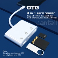 Lecteur de cartes SD/CF/TF 3-en-1 USB C Cantell avec installation externe