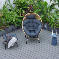 Balcon Jardin Salon Meubles Oeuf Chaise Avec Ottoman Patio Osier Rotin Oeuf Chaise Coussins