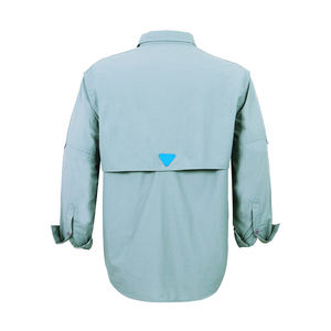 Chemises de pêche pour hommes, logo personnalisé, grande taille, respirantes, antibactériennes, 100% nylon, imprimées par transfert thermique, protection UV SPF50, séchage rapide - Product Image 2