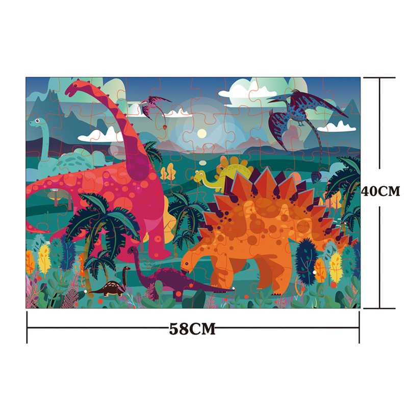 children DIY paper jigsaw puzzle kids toys educational game brain puzzles with 60 pieces