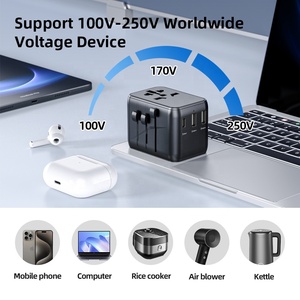 Adaptador de Viaje Universal Compacto Todo en Uno con Puertos USB Dobles, Convertidor de Enchufe Internacional para EE. UU., UE, Reino Unido y Australia - Product Image 4