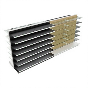Étagère murale simple face Highbright pour supermarché, panneau arrière en acier et bois, présentoir mural pour supermarché et épicerie - Product Image 1