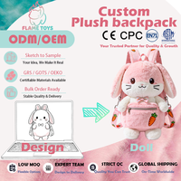 Sac à dos en peluche doux personnalisé testé pour la sécurité, taille réelle, pour les sorties décontractées, en tissu écologique, PVC et coton
