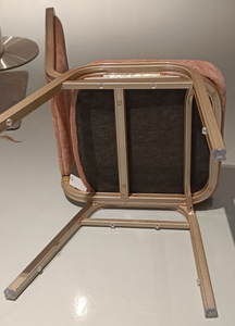 Luxury Champagne Gold Aluminum Modern <b>Dining</b> <b>Chair</b> Upholstered Fabric Seat Backrest Foldable <b>Stackable</b> Restaurant Hotel Cafe - Product Image 4