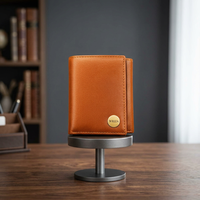Portefeuille homme fin en cuir véritable, anti-RFID, avec fenêtre d'identification, durable, sans fermeture éclair, pratique, petit porte-cartes de voyage