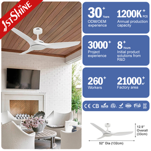 1stshine ventilateur de plafond maison 52 pouces pales en plastique couleur blanche télécommande intelligente ventilateur de plafond DC - Product Image 3