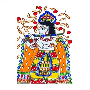 Pintura Artesanal de Metal con Técnica 3D Completa, Arte Folclórico Mithila Madhubani - Decoración de Pared Cultural de Jharkand - Product Image 1