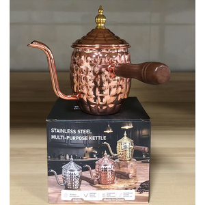 Cafetière portable à filtre manuel - 550 ml, poignée en bois résistante à la chaleur avec une buse fine pour la préparation du café - Product Image 2
