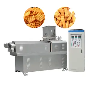 Máquina de patatas fritas de maíz Doritos de doble tornillo de alta calidad, máquinas automáticas para aperitivos fritos, línea de producción de alimentos en China