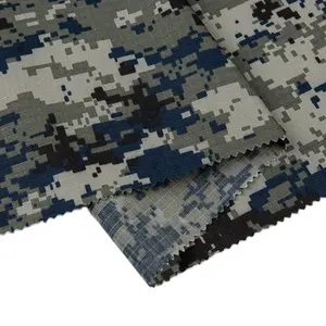 Greta fabric supplier 0.5cm*0.5cm waterproof woven tc 80/20 polyester cotton camouflage print tela rip-stop fabric