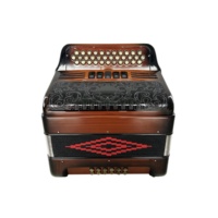 Accordéon professionnel SEASOUND à 34 boutons, 12 basses, 5 registres, instrument JB3412D, corps en bois flammé OEM, grille noire, boutons dorés
