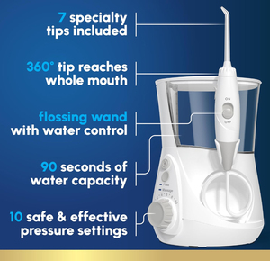 Water <strong>Flosser</strong> Teeth Cleaning Gums Braces <strong>Dental</strong> Care <strong>Electric</strong> 10 Pressure Settings 7 Tips 360+ Compact - Product Image 4