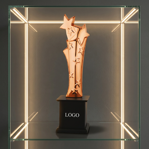 Elegant Star Trophy with Customized Laser Engraved Plate Die Casting Metal <b>for</b> Promotional Activities - Product Image 1