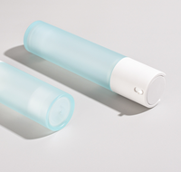 Flacon cosmétique sans air, droit et rond, 15/30/50 ml, flacon à pression pour lotion, emballage pour soins de la peau, récipient rechargeable, logo personnalisé