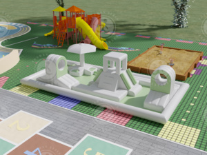 Parcours d'obstacles extérieur de qualité commerciale équipement de jeu doux aire de jeux <span class=keywords><strong>piscine</strong></span> toboggan gonflable Splash Pad pour les enfants - Product Image 6