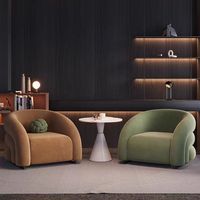 Fauteuils d'Appoint Modernes Fauteuil en Velours Jaune Chambre de Luxe Canapé Simple Paresseux Chaise de Loisirs Meubles Hôtel Salon