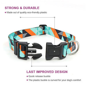 Colliers pour chiens et animaux de compagnie de luxe, tactiques, réfléchissants, personnalisables avec logo imprimé, à boucle métallique réglable, épais, larges et de grande taille, pour l'entraînement - Product Image 3