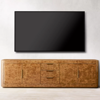 Meuble TV de salon moderne en bois massif de haute qualité avec 4 portes et tiroirs, console de contrôle multimédia pour hôtel