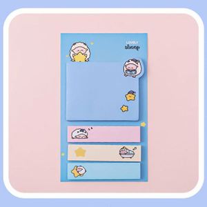 X418 Blocs-notes autocollants de papeterie à motifs de dessins animés pour étudiants et bureau, pour mémos classifiés, marqueurs de messages et index, réutilisables - Product Image 4