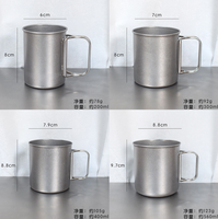 Mug à café personnalisé en acier inoxydable à double paroi 304 avec poignée pliable, écologique, pour le camping, la randonnée, l'extérieur, isolation thermique 0-6