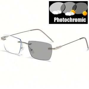 Gafas de Sol Personalizadas al por Mayor con Logotipo, Montura de Diamantes para Hombre y Mujer, Sin Montura, Anti Luz Azul, Fotocromáticas, para Miopía - Product Image 5