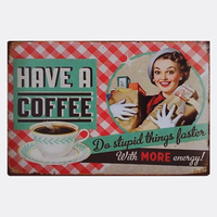 Have A Coffee-decoración personalizada para pared, artesanías, impresión antigua, placa retro, salón, póster de metal Vintage, logotipos, letreros de estaño para la venta