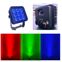Projecteurs de scène AMG LED Par IP65 RGBWA+UV 6-en-1, alimentés par batterie, sans fil, avec télécommande DMX/WiFi, pour éclairage extérieur