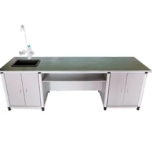 School Furniture Chemistry Experiment Reagent Shelve Laboratory Island Bench with service dropper