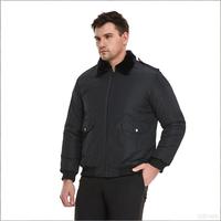 Blouson Bomber Homme Personnalisé en Polaire avec Col Zippé, Deux Poches Plaquées, Chaud et Coupe-Vent pour l'Hiver, Vêtement de Travail Décontracté, Veste Homme OEM