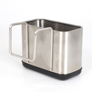 New Design Kitchen Storage Rack Plastic Stainless Steel Sink Caddy Organizer