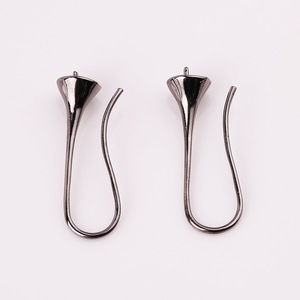 Ganchos para pendientes en forma de trompeta, electrochapados en cobre, para la fabricación de pendientes, accesorios de joyería estilo gota. - Product Image 3