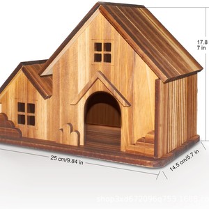 Cross-border wooden outdoor <b>hanging</b> birdhouse, solid wood bird nest, villa-style <b>garden</b> <b>hanging</b> bird feeder, wooden birdhouse - Product Image 4